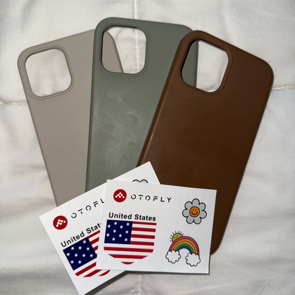 Silicone Phone Case Set - Brown, Green, Beige